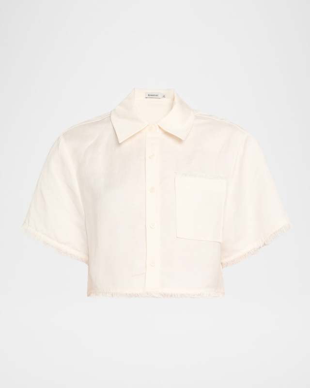 Solange Short-Sleeve Cropped Shirt